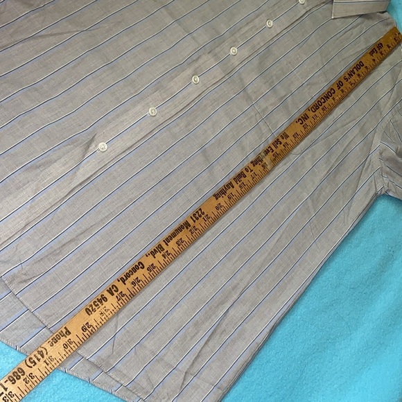 𝅺Stafford Wrinkle-free button down long sleeve striped shirt size neck 17 - Picture 5 of 6